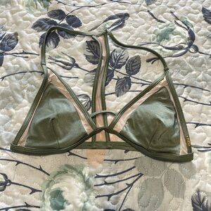 VS Pink Shine Swim Top with mesh panels